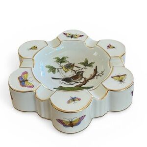 Herend Rothschild Bird Porcelain Ashtray